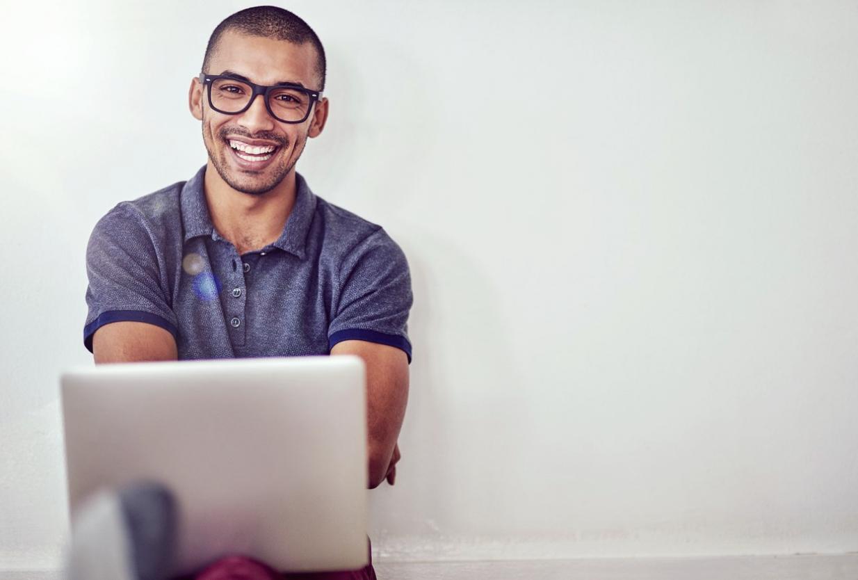 Instructor demonstrating chair yoga modification